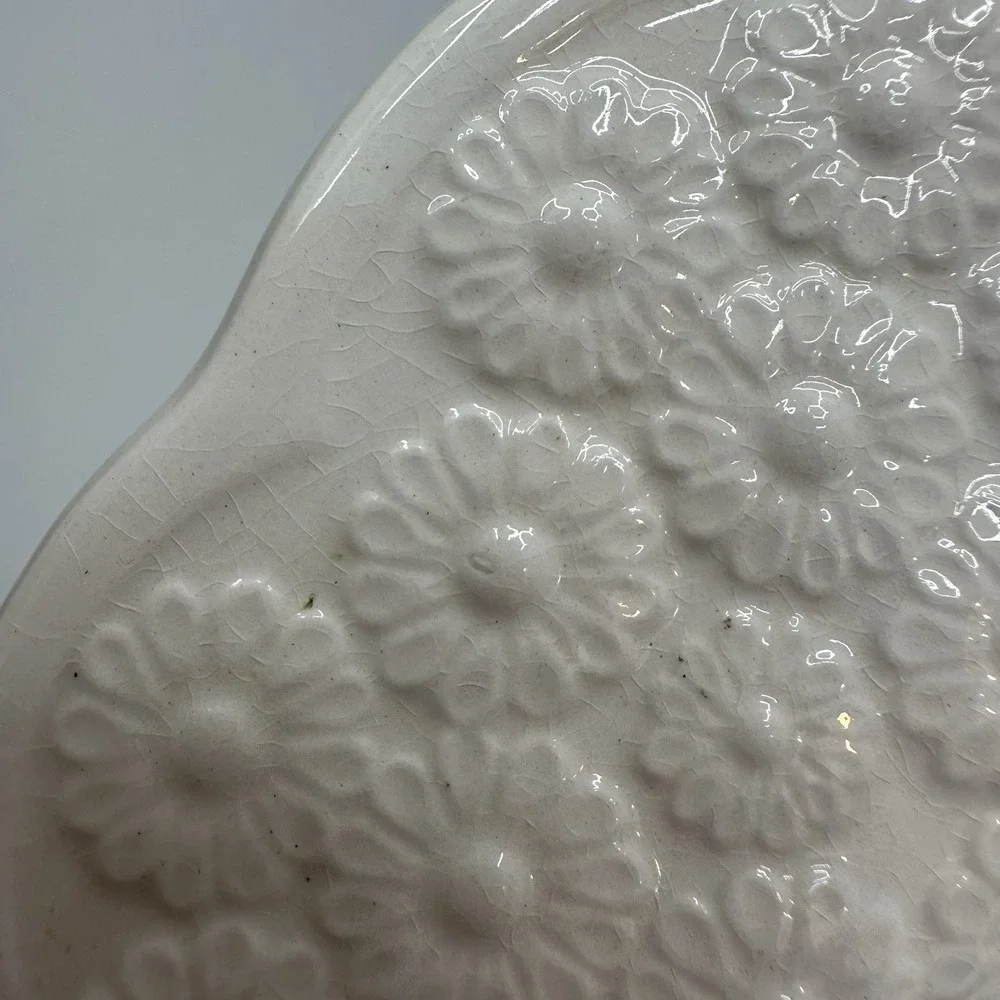 Set/2 Copeland Spode Alden J Price Embossed Daisy Border Fruit Flower #12 Plates